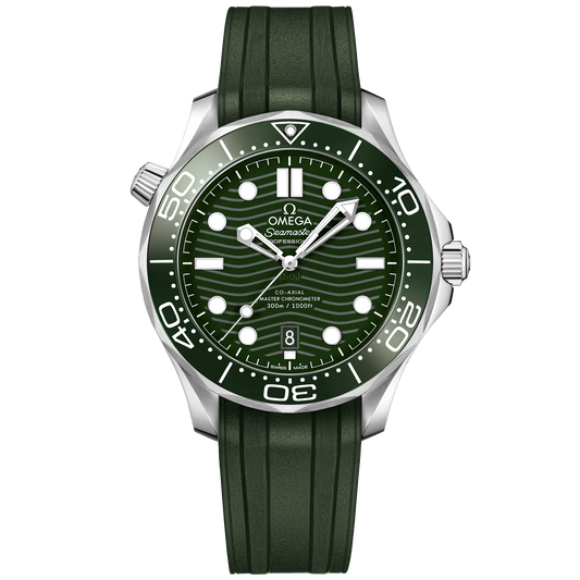 Omega Seamaster Professional Diver 300M, 42mm, Stainless Steel, Green, Ref# 210.32.42.20.10.001, dated 2026
