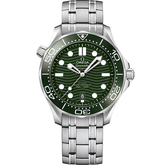 Omega Seamaster Professional Diver 300M, 42mm, Stainless Steel, Green, Ref# 210.30.42.20.10.001, dated 2026