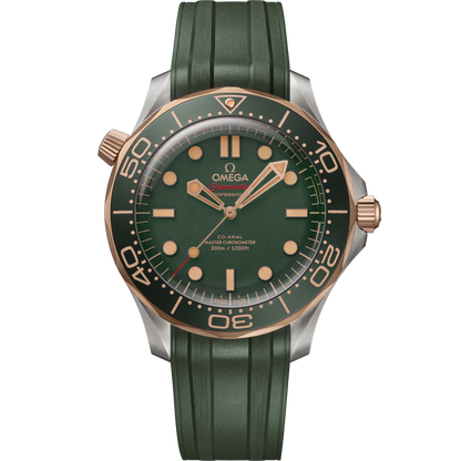Omega Seamaster Diver 300M, 42mm, Titanium & Bronze Gold, Green, Ref# 210.92.42.20.10.001, dated 2026