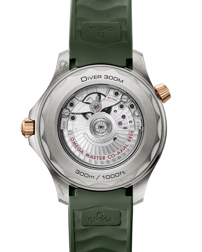 Omega Seamaster Diver 300M, 42mm, Titanium & Bronze Gold, Green, Ref# 210.92.42.20.10.001, dated 2026