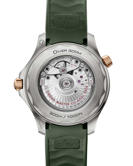 Omega Seamaster Diver 300M, 42mm, Titanium & Bronze Gold, Green, Ref# 210.92.42.20.10.001, dated 2026