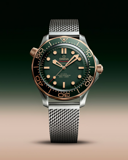 Omega Seamaster Diver 300M, 42mm, Titanium & Bronze Gold, Green, Ref# 210.90.42.20.10.001, dated 2026