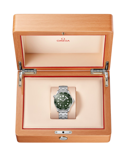 Omega Seamaster Professional Diver 300M, 42mm, Stainless Steel, Green, Ref# 210.30.42.20.10.001, dated 2026