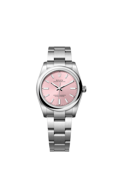 Rolex Oyster Perpetual 34mm, Stainless Steel, Pink, Ref# 124200-0004