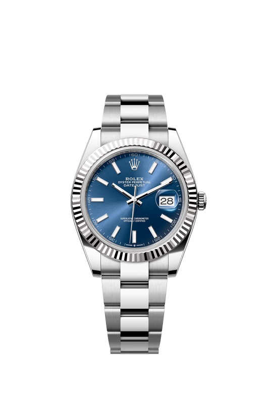 Rolex Datejust 41mm, Stainless Steel, Blue, Oyster, Ref# 126334-0001