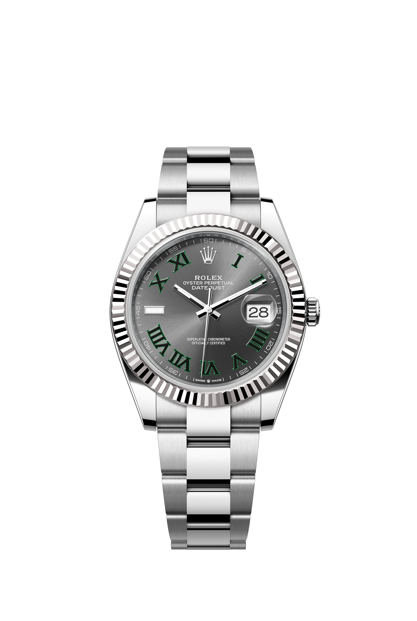 Rolex Datejust 41mm, Stainless Steel, Wimbledon, Slate, Oyster, Ref# 126334-0021