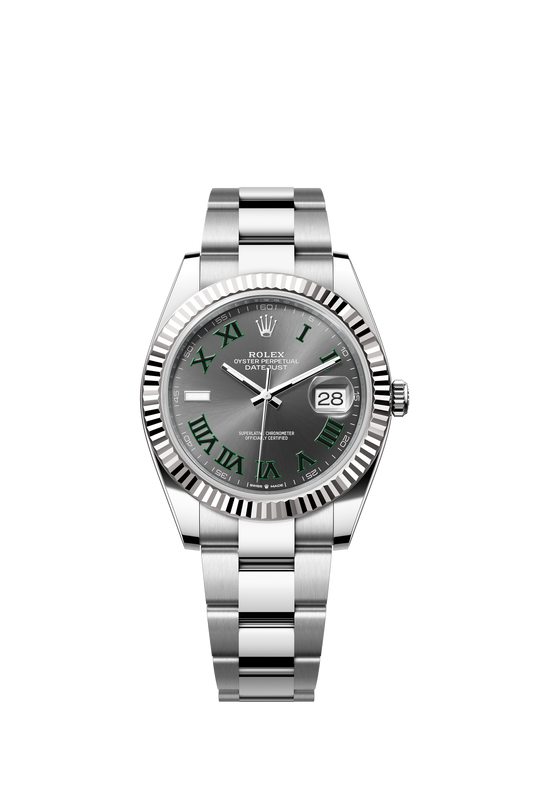 Rolex Datejust 41mm, Stainless Steel, Wimbledon, Slate, Oyster, Ref# 126334-0021