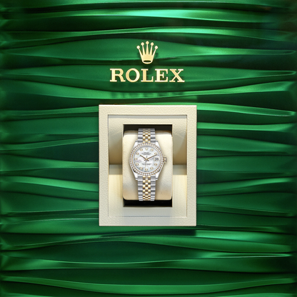 Rolex Datejust 31mm, 18k YG & Stainless Steel, Diamond Bezel, Mother of Pearl Diamond, Jubilee, Ref# 278383RBR-0028, dated 2024